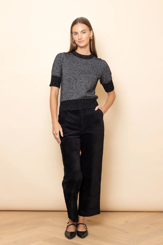 Frock Me Out Velvet Straight Leg Pants - Black