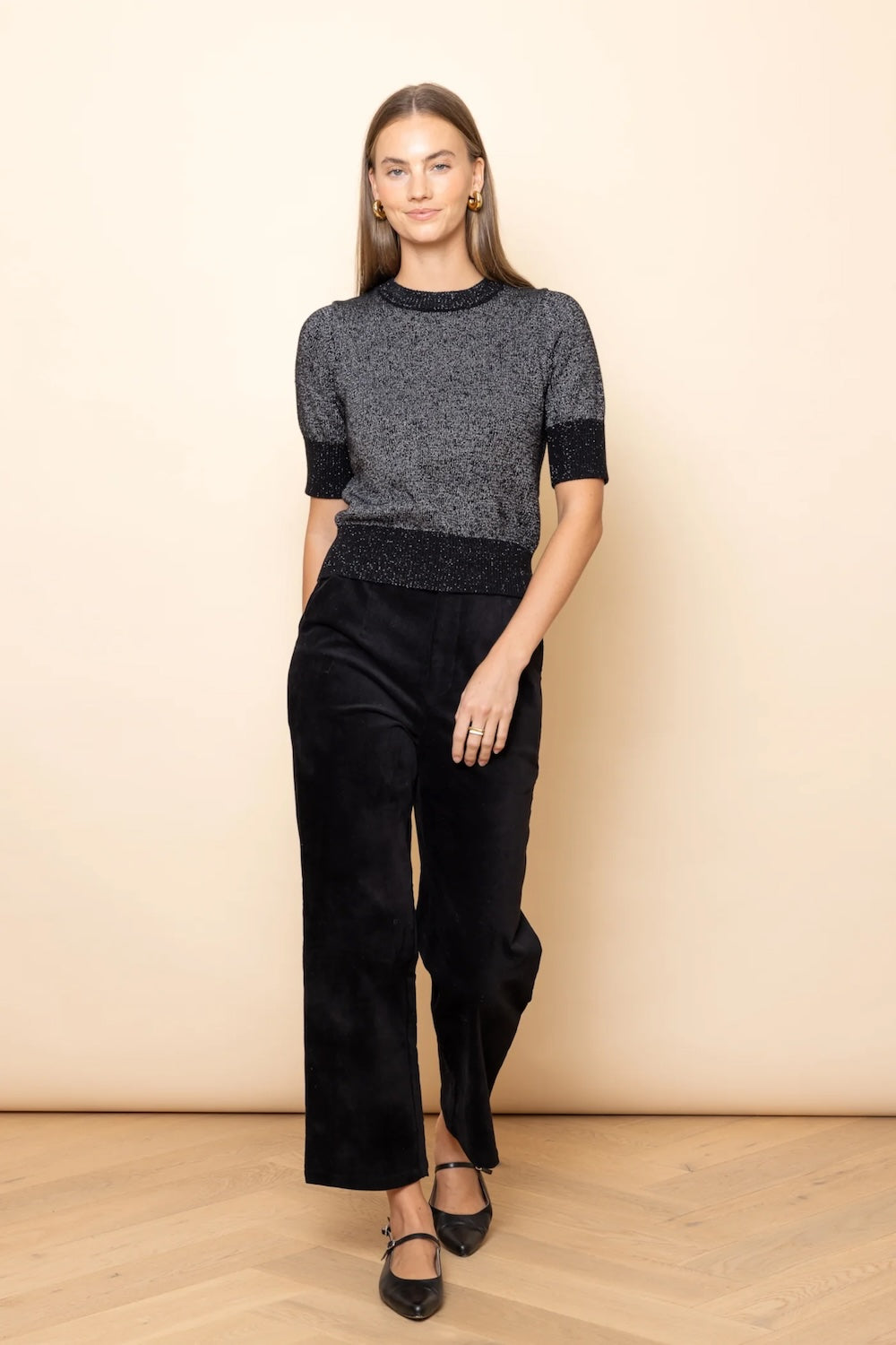 Frock Me Out Velvet Straight Leg Pants - Black