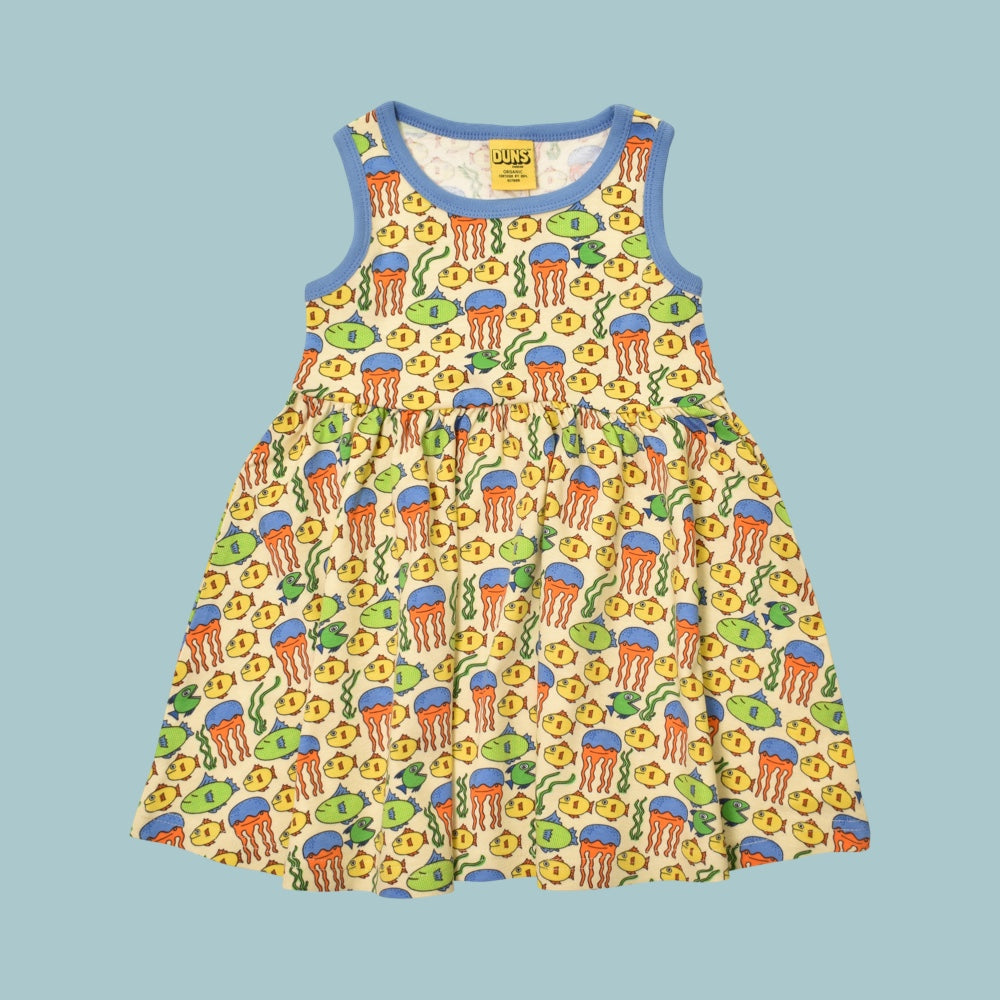 Duns Jellyfish Sleeveless Dress with Gathered Skirt