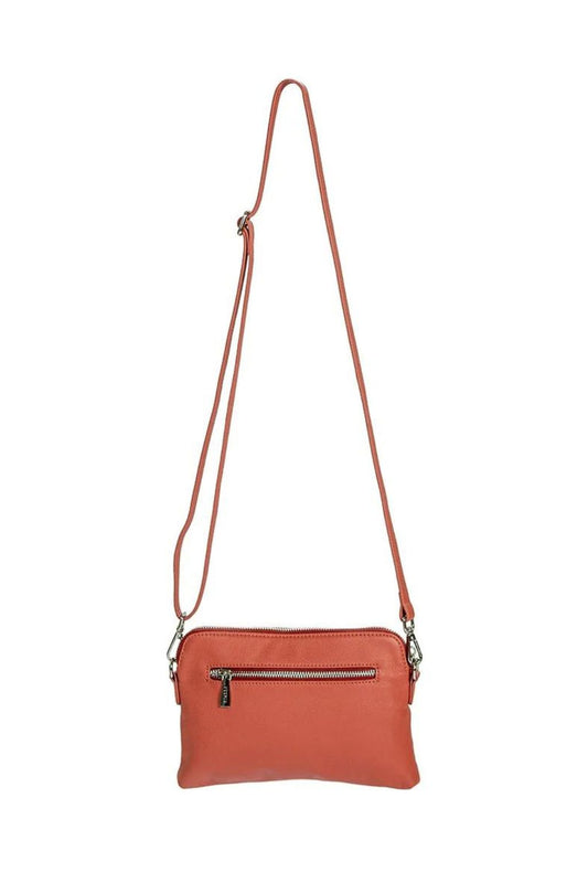 Back of Hoopla Mini Cross Body Slouch Bag in Terracotta