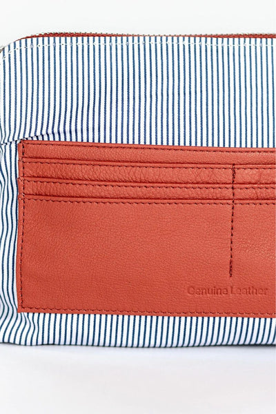 Inside Pocket of Hoopla Mini Cross Body Slouch Bag in Terracotta