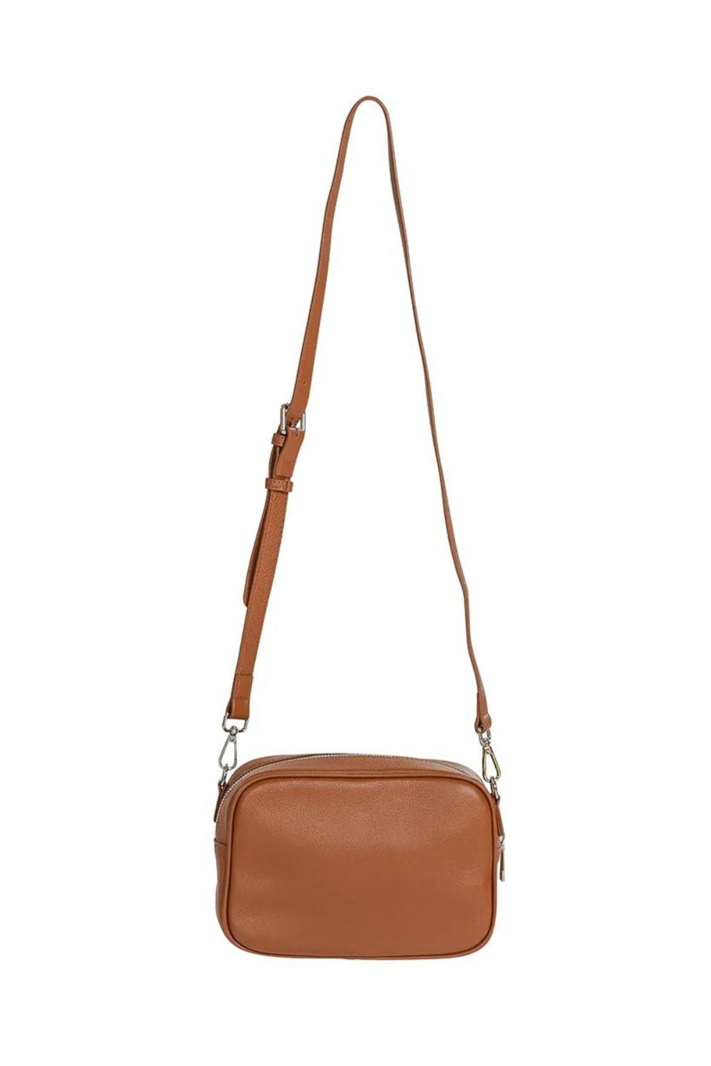 Back of Hoopla Soft Cross Body Box Bag in Tan