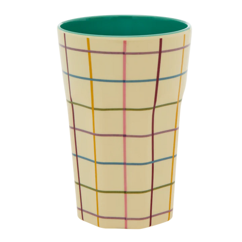 Rice Tall Cup - Two Tone Bright Check
