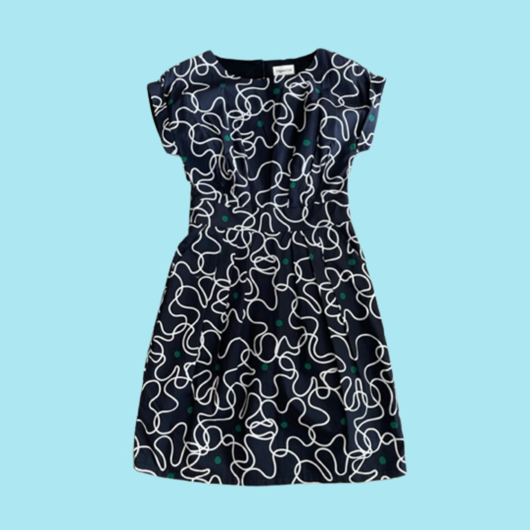 Origami Doll Walk Un The Park Dress - Lines