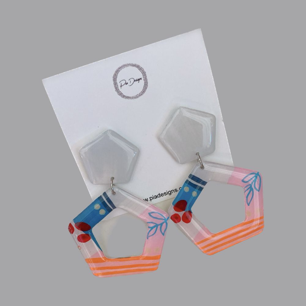 Pia Designs Penny Dangles - White/Pink/Orange/Blue/Red