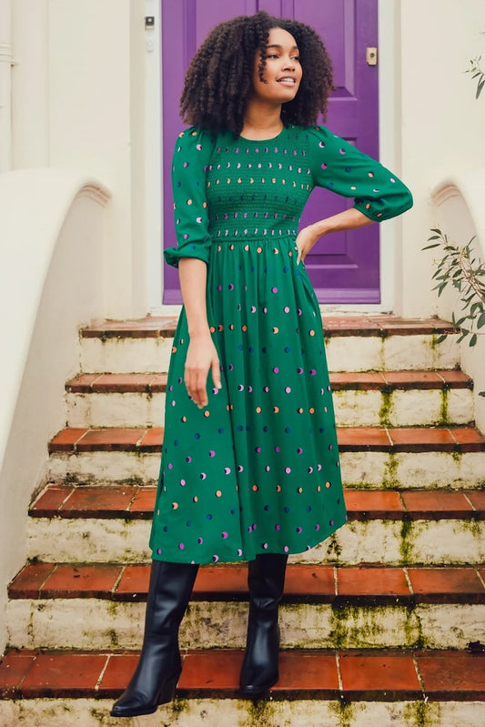 Sugarhill Brighton Gretel Midi Shirred Dress