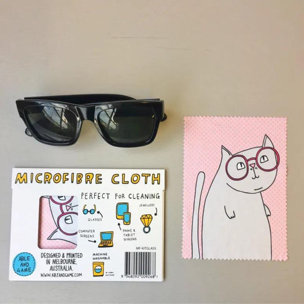 Able & Game Kitty Glasses Microfibre Cloth Styled