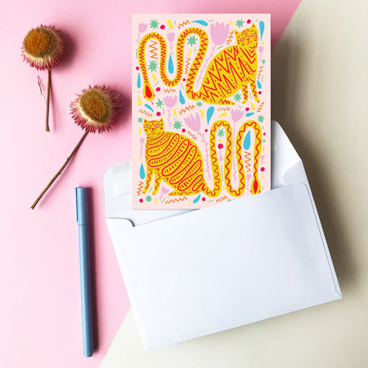 Able & Game Stripey Cats Card