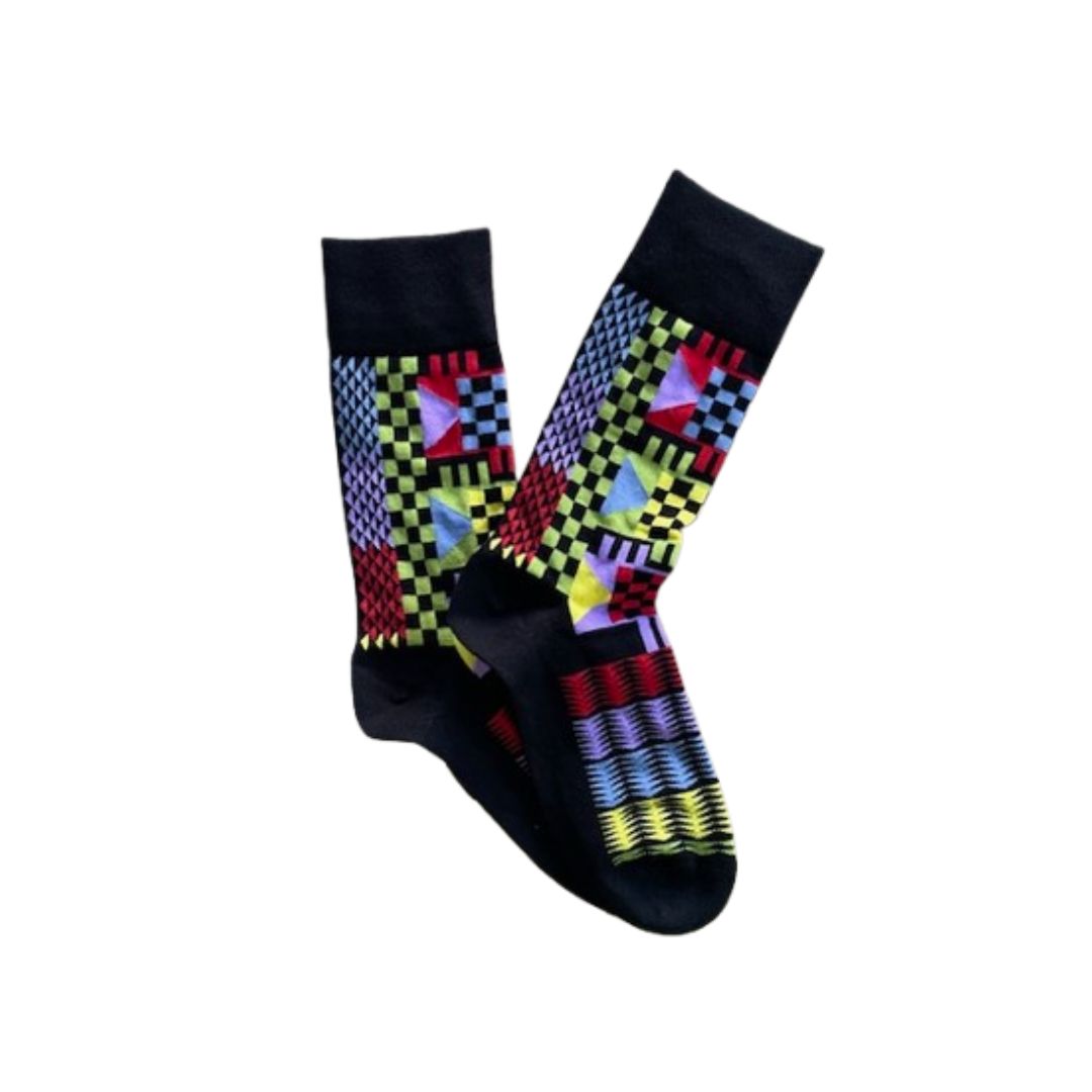 Afropop Geom Black Socks