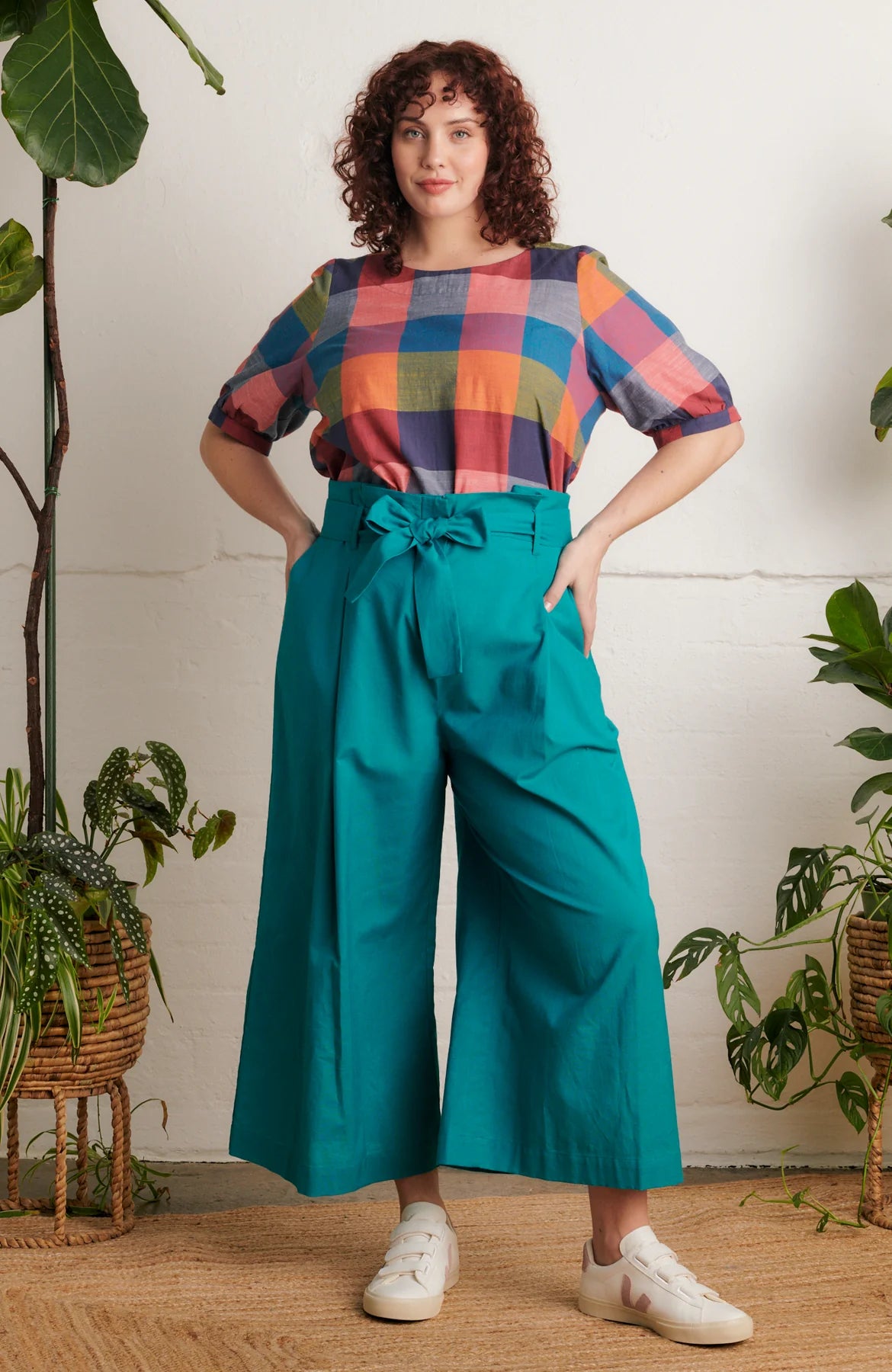 Emily & Fin Ava Festival Plaid Top