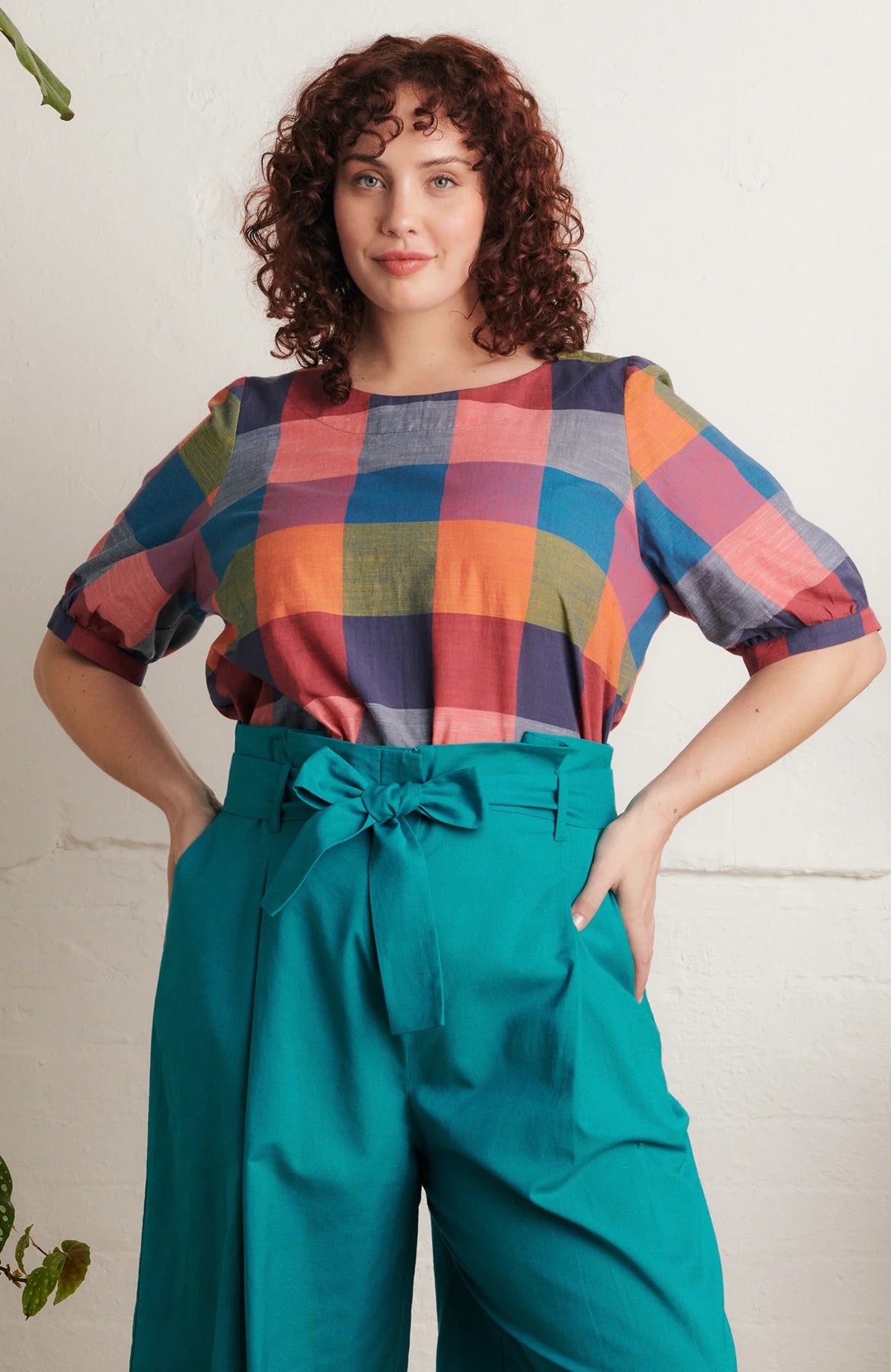Emily & Fin Ava Festival Plaid Top