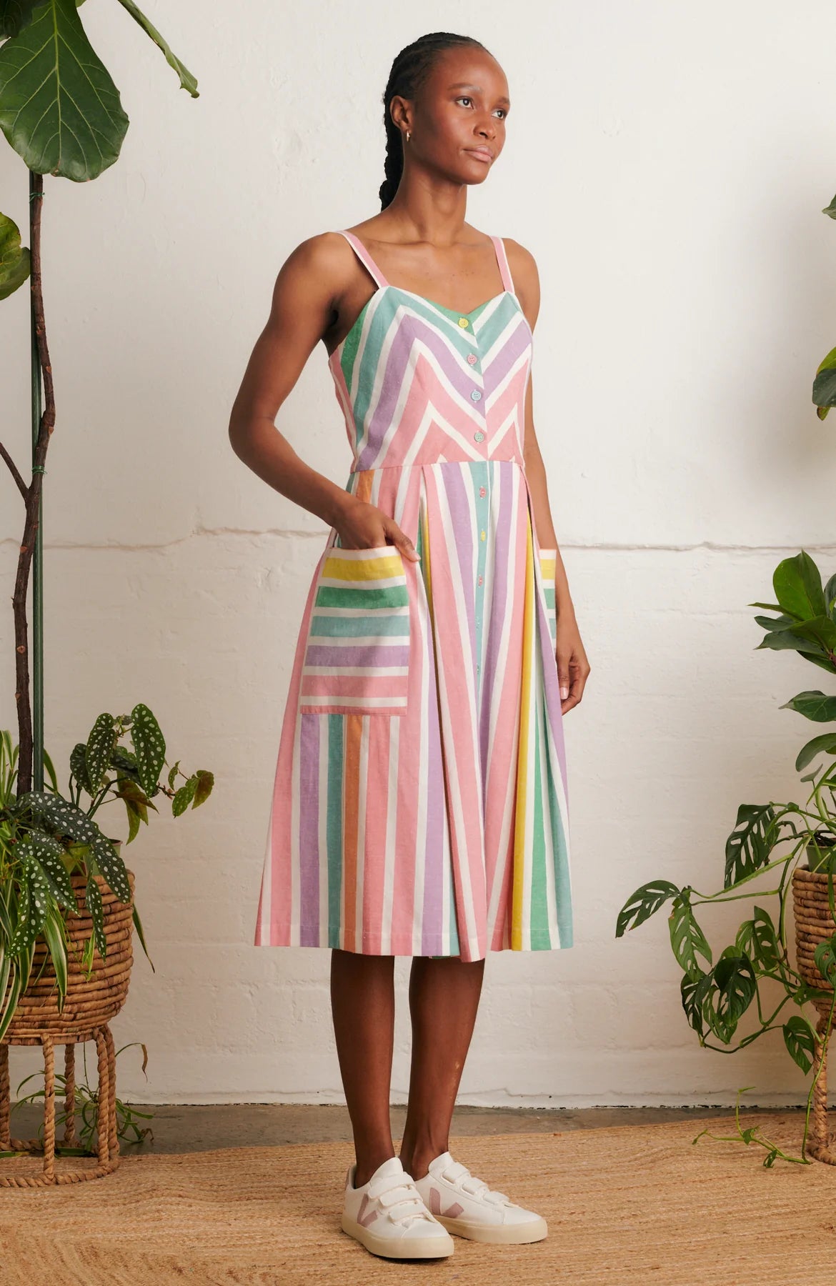 Emily & Fin Layla Over the Rainbow Stripe Sun Dress