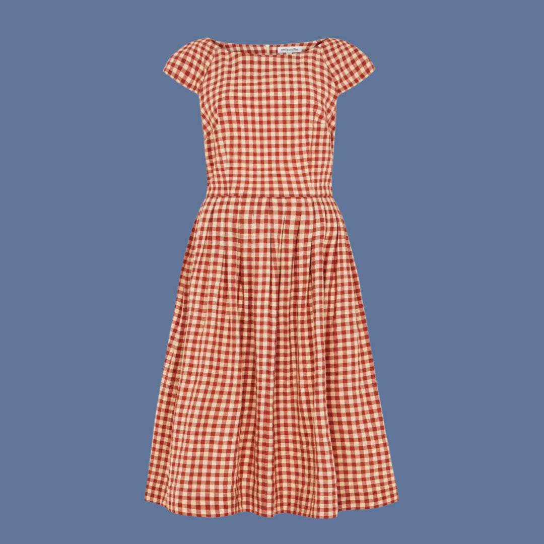 Emily & Fin Claudia Amber Check Dress - LARGE