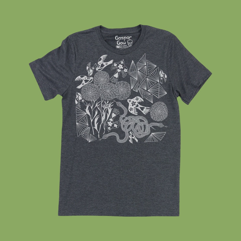 Gaspar Gou Secret Garden Tee - Charcoal