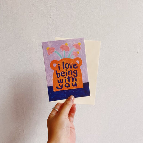 Giant Pansy I Love Being With You Card