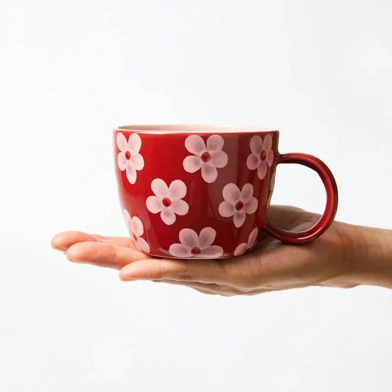 Jones & Co Chino Mug - Wine Daisy