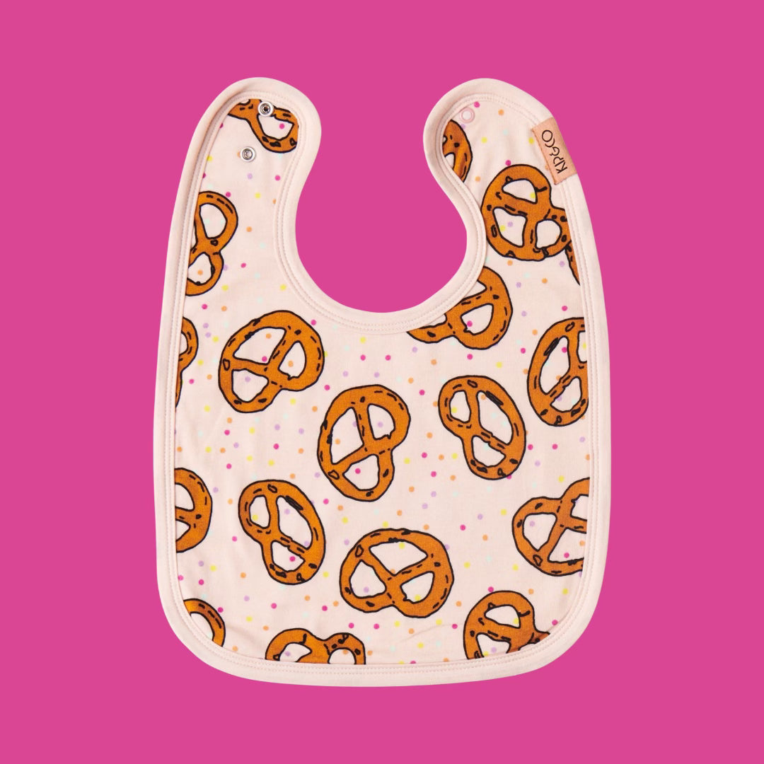 Kip & Co Pretzels Pink Bib