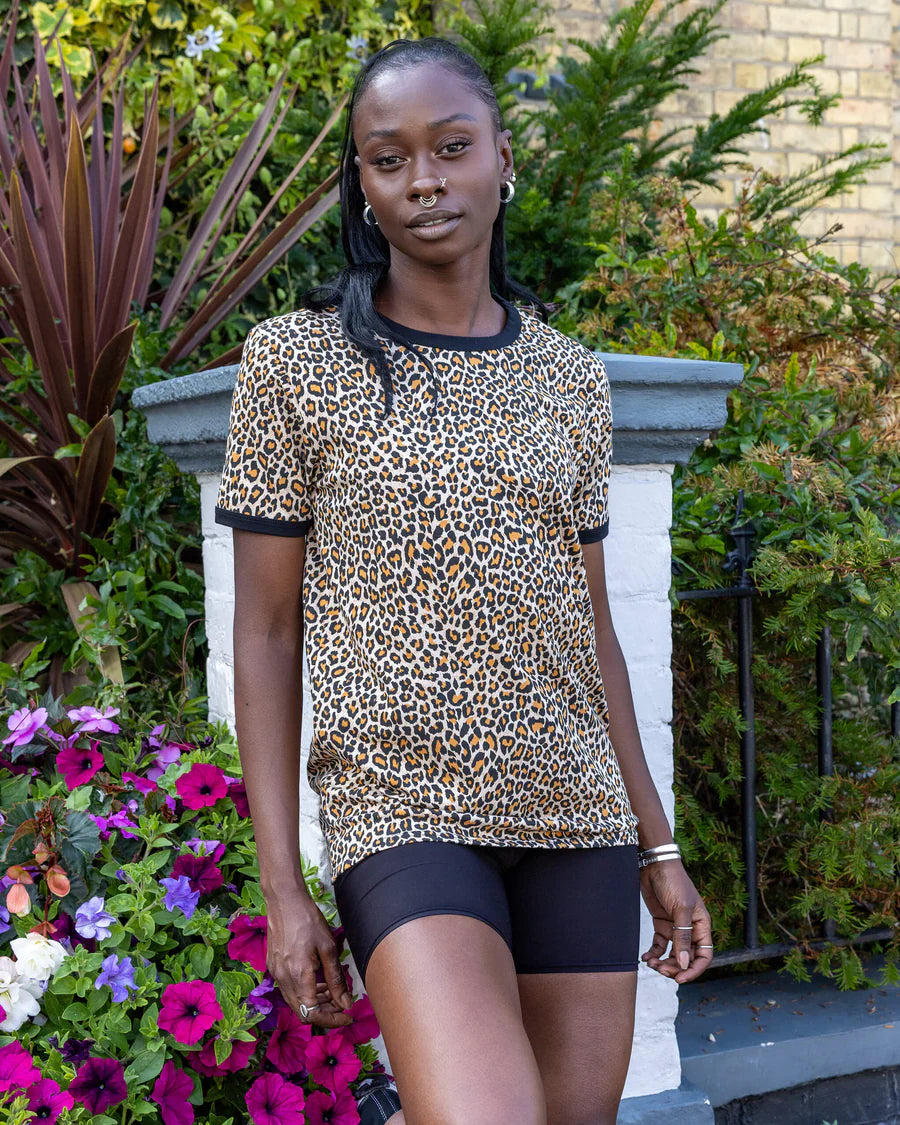 Run and Fly Leopard Tee Shirt - Natural