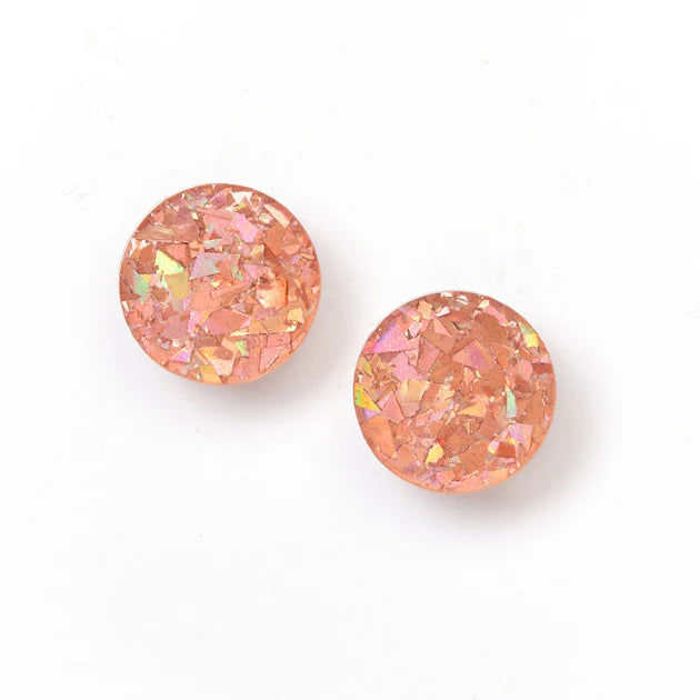 Martha Jean Circle Stud Earrings - Pink