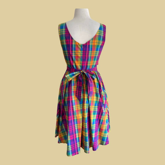 Origami Doll Spring Blooming Dress - Plaid
