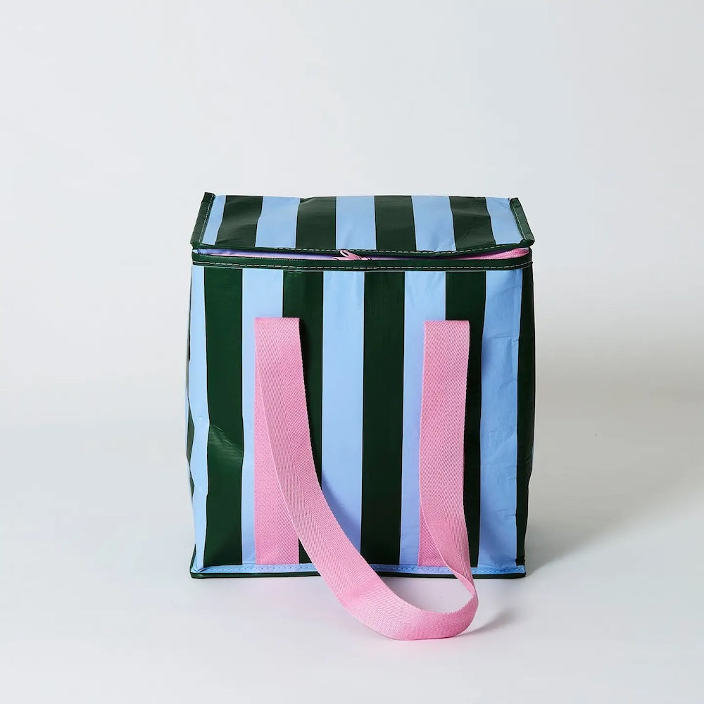 IMPERFECT: Project Ten Green Blue Stripe Insulated Tote (Strap + Lining)
