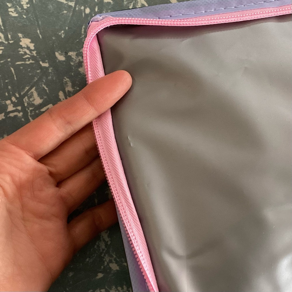 IMPERFECT: Project Ten Green Blue Stripe Insulated Tote (Lid Lining)