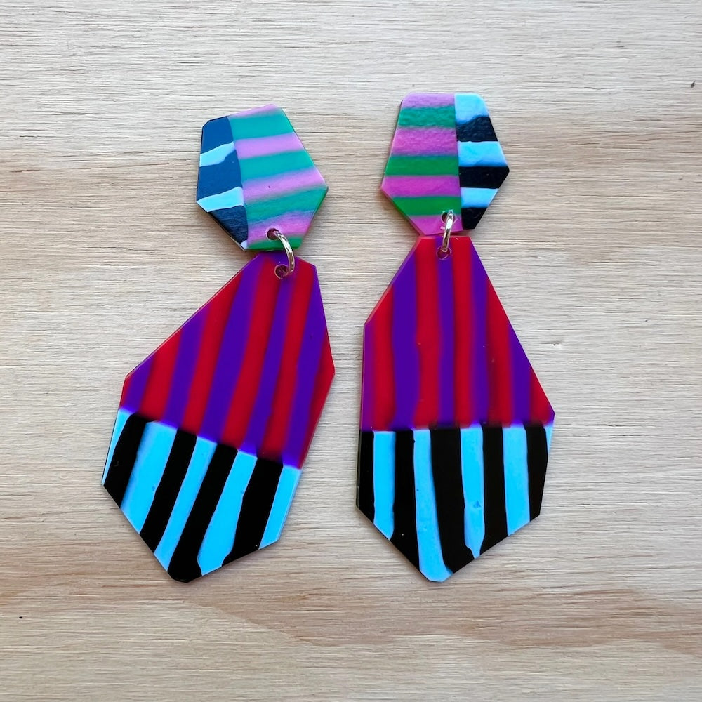 Single Use Multiverse Gem Drop Dangles - Stripes