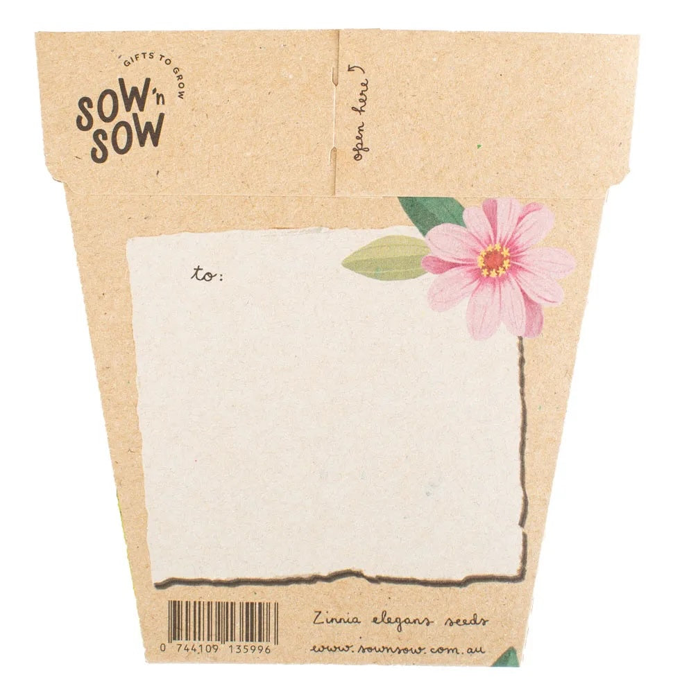 Sow 'n' Sow A Gift of Seeds - Zinnia Happy Birthday