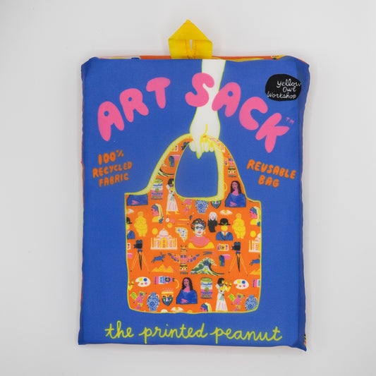 Yellow Owl Workshop Art Sack Shopping Bag - Art History by The Printed Peanut