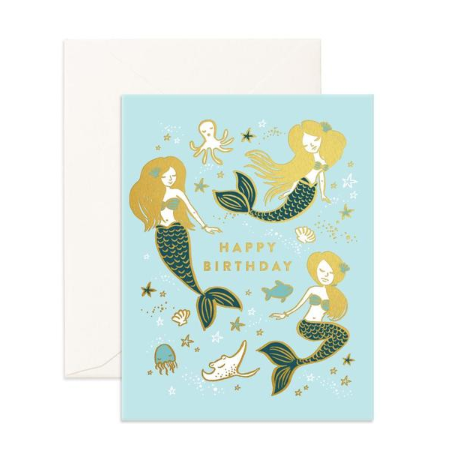 Fox & Fallow Happy Birthday Mermaids Card