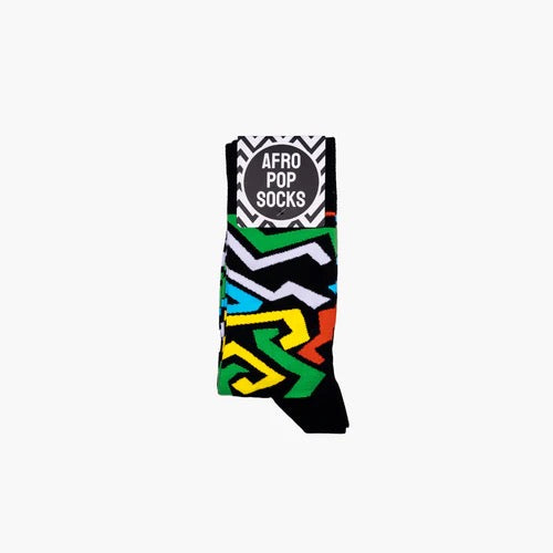 Afropop High Life Socks - Green/Yellow/Red/Blue