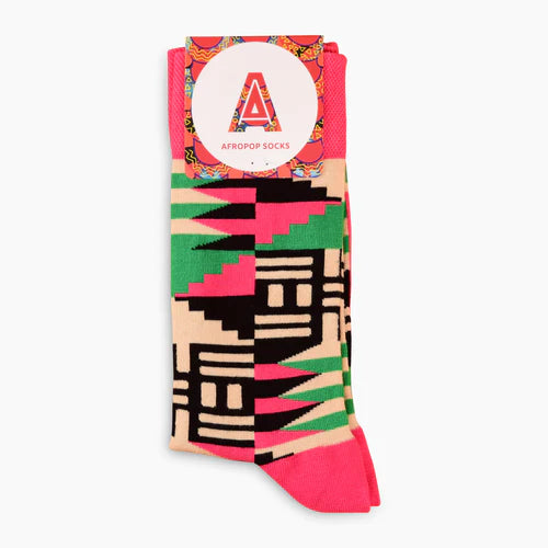 Afropop Scholar Pink Socks