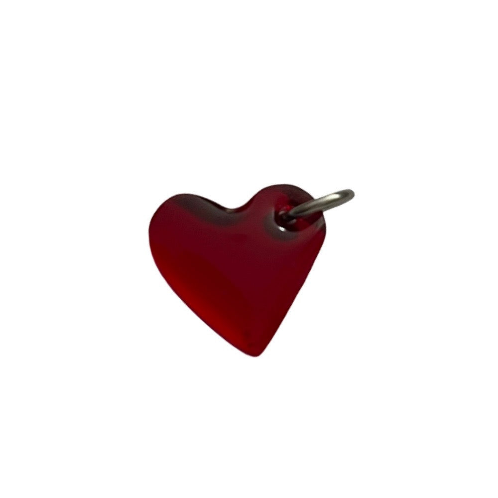 Martha Jean Heart Charm - Red/Silver