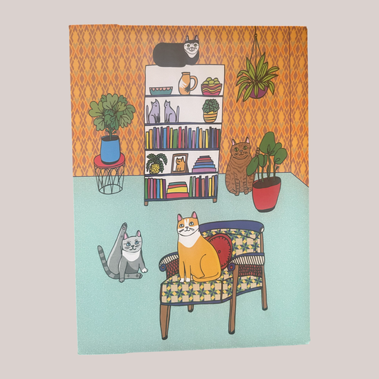 Able & Game Cats In The Living Room Microfibre Cloth