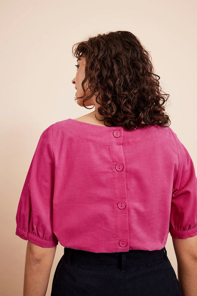 Emily & Fin Ava Magenta Needlecord Top
