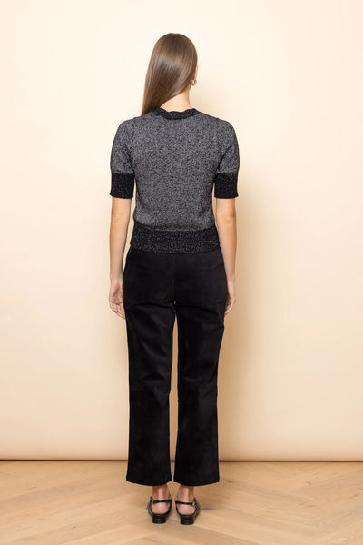 Frock Me Out Velvet Straight Leg Pants - Black