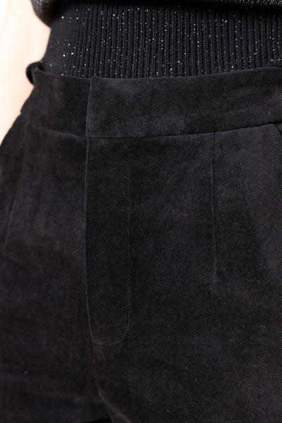 Frock Me Out Velvet Straight Leg Pants - Black