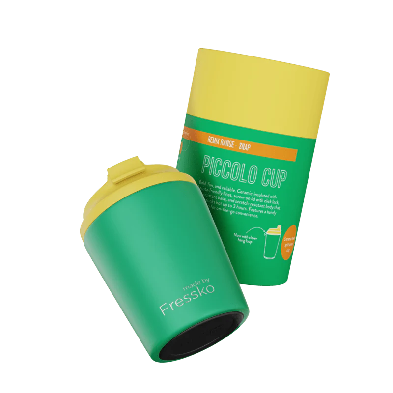 Fressko Ceramic Interior Piccolo Reusable Coffee Cup with Hang Loop - 4oz
