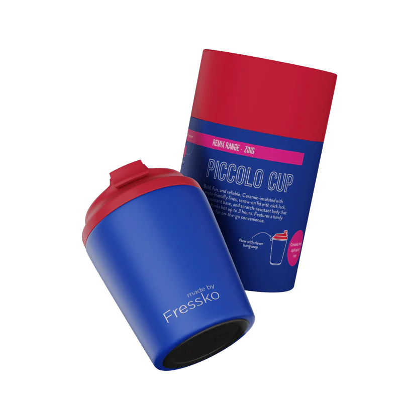 Fressko Ceramic Interior Piccolo Reusable Coffee Cup with Hang Loop - 4oz