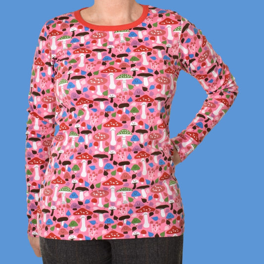 Duns Pink Mushroom Long Sleeve Adult Tee