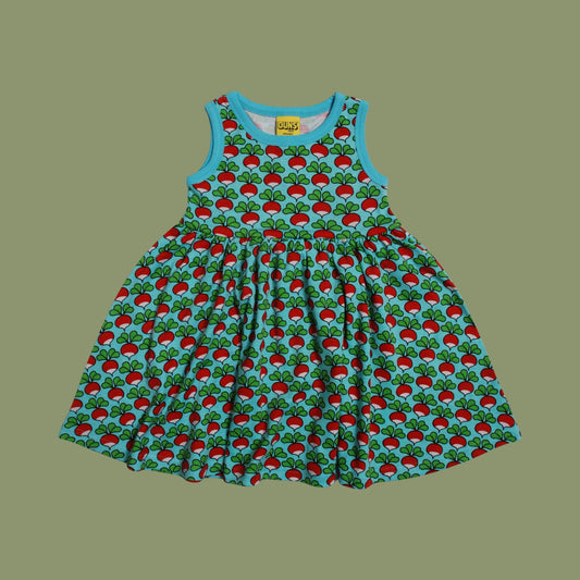 Duns Radish Blue Tint Sleeveless Dress with Gathered Skirt