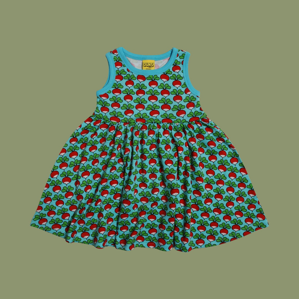 Duns Radish Blue Tint Sleeveless Dress with Gathered Skirt