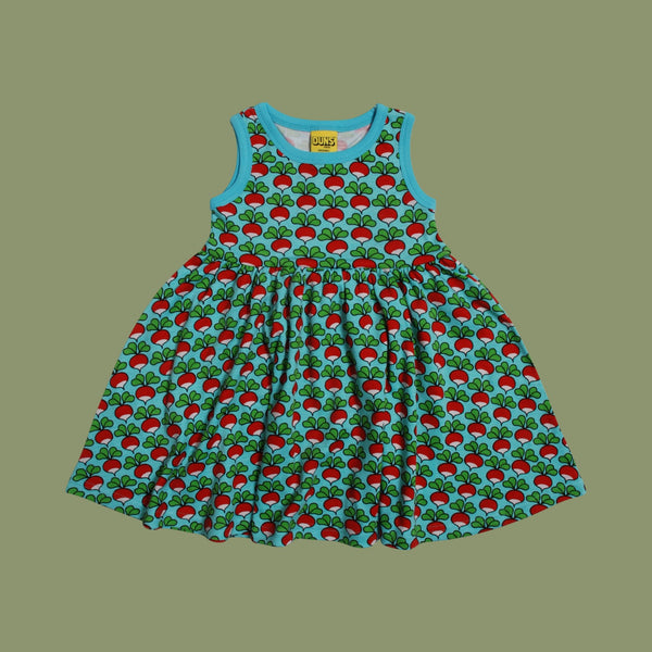 Duns Radish Blue Tint Sleeveless Dress with Gathered Skirt