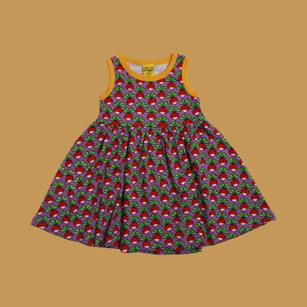 Duns Radish Violet Tulle Sleeveless Dress with Gathered Skirt