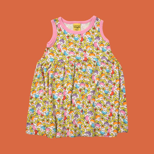 Duns Jumble Radish Pink Sleeveless Dress with Gathered Skirt