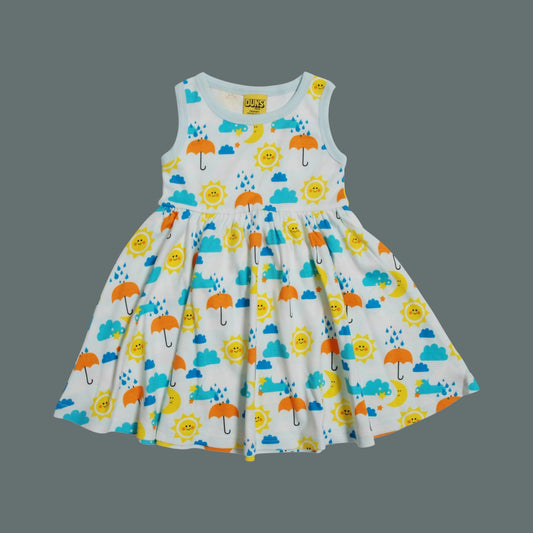 Duns Sun and Rain Sleeveless Dress with Gathered Skirt