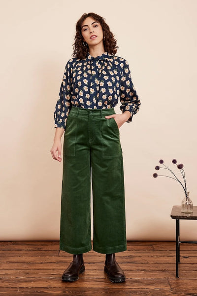 Emily & Fin Nora Cropped Trouser - Forest Green