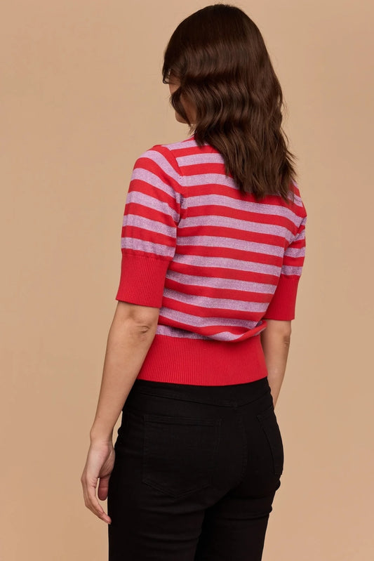 Frock Me Out Stripe Knit - Red & Disco Lilac