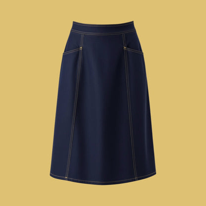 Frock Me Out A-Line Denim Skirt - Indigo