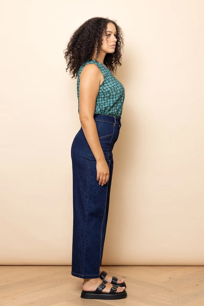 Frock Me Out Denim High Waisted Pants - Indigo